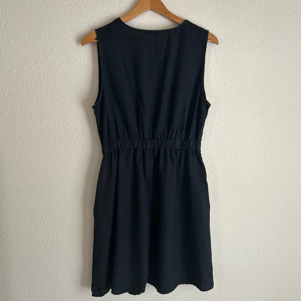 Francesca Bettini Linen/Cotton Blend V-neck Dress | size XL - Picture 2 of 9